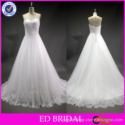 LN36 Pleated Jersey Top Sweetheart Real Sample A Line Cheap Alibaba Wedding Dress